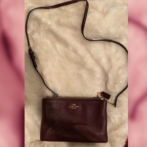 Coach Leather Crossbody Double Zip